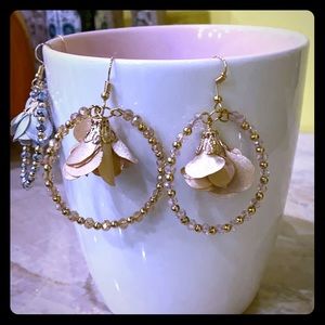 Earrings/ hand made/ gold color